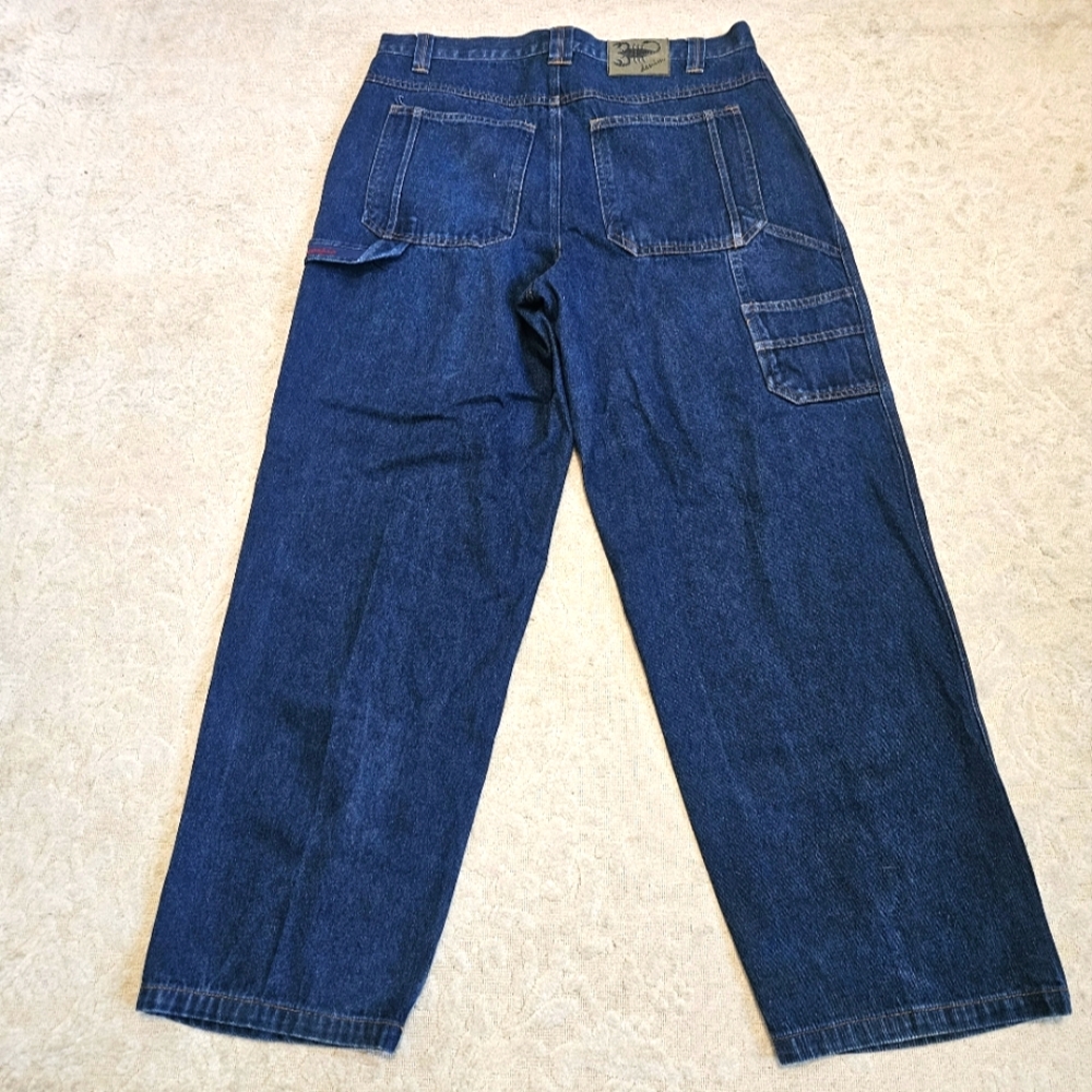 Scorpio Baggy Carpenter Jeans Men Size 38 Blue Denim Grunge Hip Hop Y2K Vintage